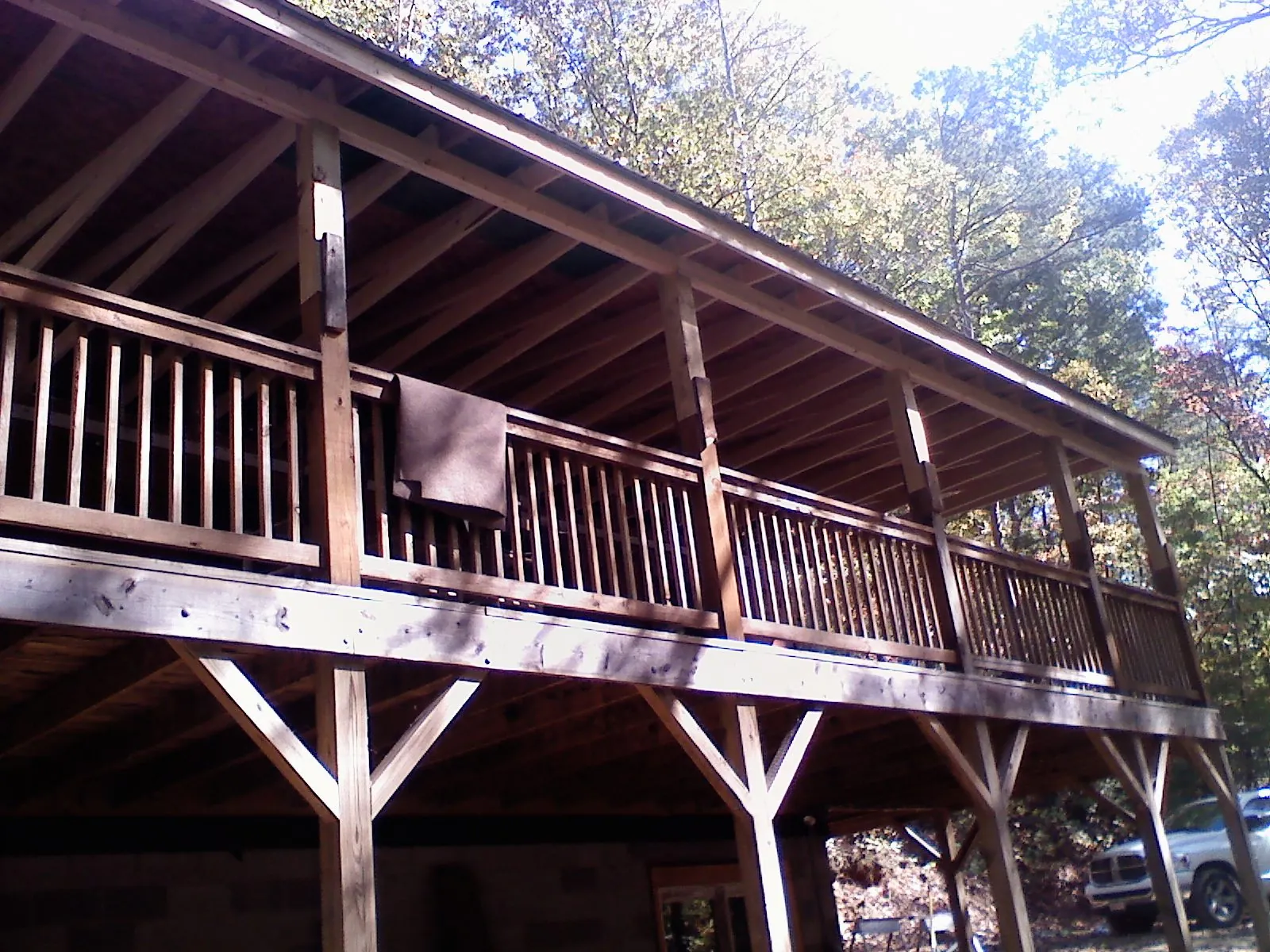 Timber framing under a new elevated porch and deck — Roof Leak Repair in Tensed by Roofing Brothers